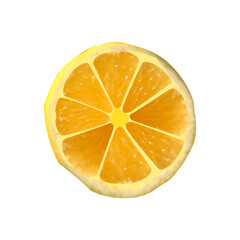 Lemon slice isolated on white background