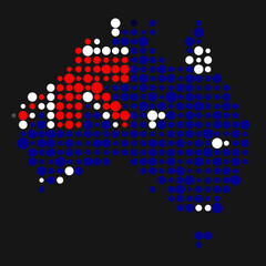Australia Silhouette Pixelated pattern map illustration