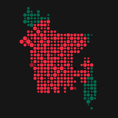 Bangladesh Silhouette Pixelated pattern map illustration