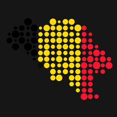Belgium Silhouette Pixelated pattern map illustration