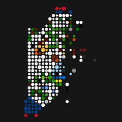 Belize Silhouette Pixelated pattern map illustration