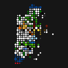 Belize Silhouette Pixelated pattern map illustration