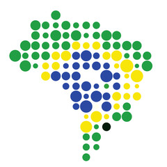 Brazil Silhouette Pixelated pattern map illustration