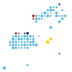 Fiji Silhouette Pixelated pattern map illustration