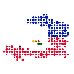 Haiti Silhouette Pixelated pattern map illustration