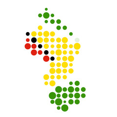Guyana Silhouette Pixelated pattern map illustration