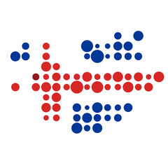 Iceland Silhouette Pixelated pattern map illustration