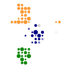 India Silhouette Pixelated pattern map illustration