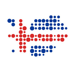 Iceland Silhouette Pixelated pattern map illustration