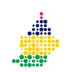 Mauritius Silhouette Pixelated pattern map illustration