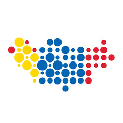 Mongolia Silhouette Pixelated pattern map illustration