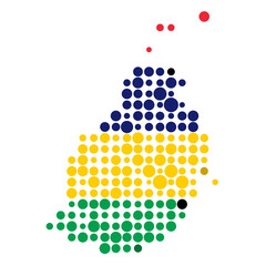Mauritius Silhouette Pixelated pattern map illustration