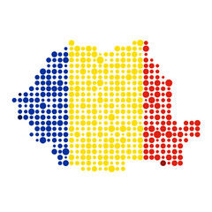 Romania Silhouette Pixelated pattern map illustration