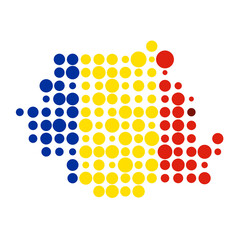Romania Silhouette Pixelated pattern map illustration