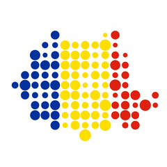 Romania Silhouette Pixelated pattern map illustration