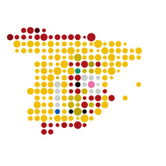 Spain Silhouette Pixelated pattern map illustration
