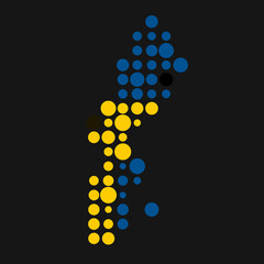 Sweden Silhouette Pixelated pattern map illustration
