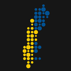 Sweden Silhouette Pixelated pattern map illustration