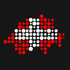 Switzerland Silhouette Pixelated pattern map illustration