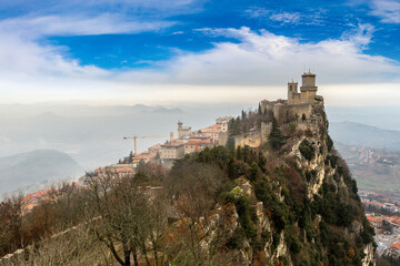 Fototapeta na wymiar Fortress in San Marino