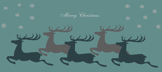 Christmas deer as a background for card