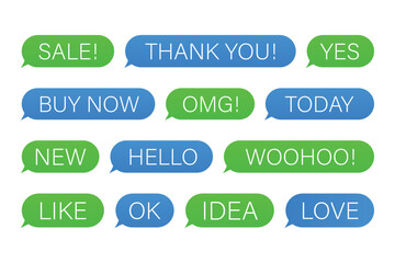 set of buttons for SMS bubbles dialog text box