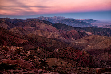 Landscape of the High Atlas mountains, Morocco. Mt. Erdouz, Jbel Erdouz.