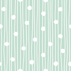 Stylized white confetti and tinsel on mint green background. Hand drawn abstract seamless pattern. For packaging design, scrapbooking, cards, gift wrap, digital backgrounds, textile and wallpaper