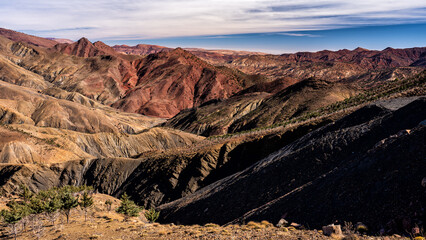 Landscape of the High Atlas mountains, Morocco.