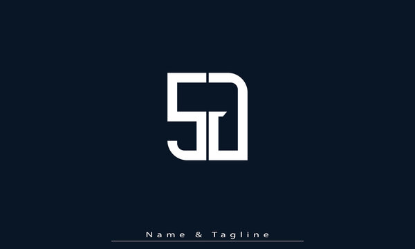 Alphabet letters Initials Monogram logo SJ , JS