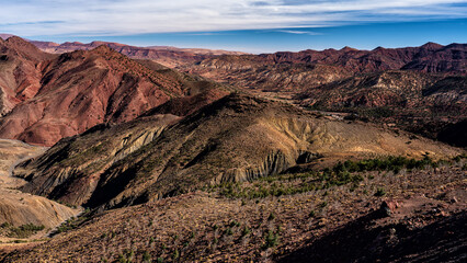 Landscape of the High Atlas mountains, Morocco.