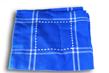 Servilleta azul en fondo transparente. 