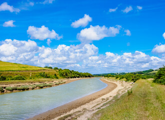 Cuckmere River near Litlington, Wealden District, East Sussex, England, United Kingdom