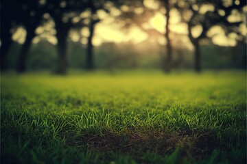 photo de sol végétal d'herbe avec fond flou de verdure
