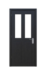 dark grey door isolated on PNG transparent background