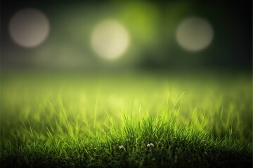 Plakat photo de sol végétal d'herbe avec fond flou de verdure