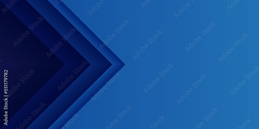 Wall mural gradient paper cut abstract background. blue arrowhead right triangle. design element for template, 