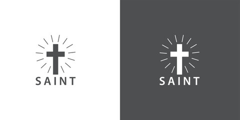 saint church logo simple design idea