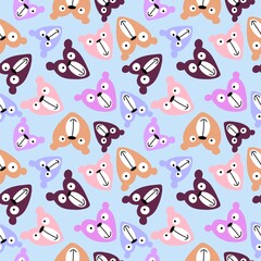 Cartoon toys animals seamless fluffy bears pattern for wrapping paper and fabrics and kids clothes print