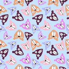 Afwasbaar Fotobehang Eenhoorns Cartoon toys animals seamless fluffy bears pattern for wrapping paper and fabrics and kids clothes print