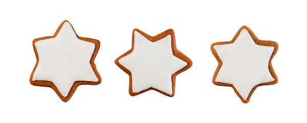 Gingerbread christmas cookies isolated on white background