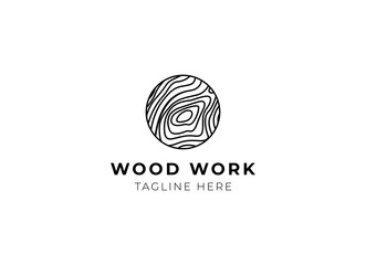 Capenter industry logo design - wood log, timber plank wood, woodwork handyman, wood house builder. simple minimalist icon.