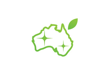 Green Australia logo concept flat design