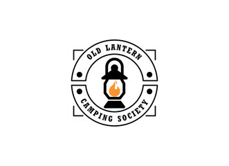 lantern vintage logo icon illustration Premium Vector