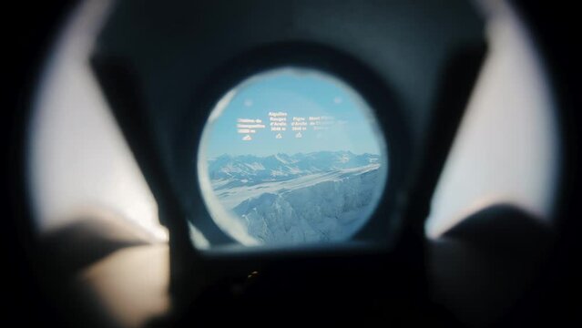Interesting view from monocular to the mountains that can be seen include Mont Blanc (the Alps' highest point), the Matterhorn etc. High altitude point view on different mountains from Swiss Alps