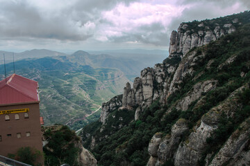 Fototapeta na wymiar mountains and the monastery of Montserrat. Barcelona. Spain
