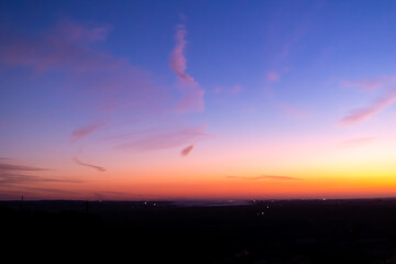 Obraz na płótnie Canvas Sunset in the sky in the plains of Chamusca, Ribatejo - Portugal