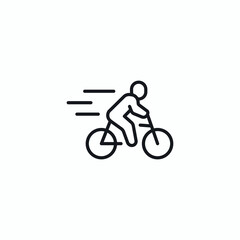 Fototapeta na wymiar Human Person Ride Bicycle Speed Fast