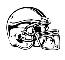 Black and white football helmet