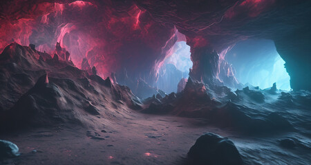 Fototapeta premium Fantasy cave in the mountains